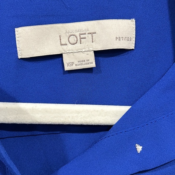 Ann Taylor Loft Women's XSP Blue Blouse Long Sleeve Button Up Shirt - Picture 2 of 5